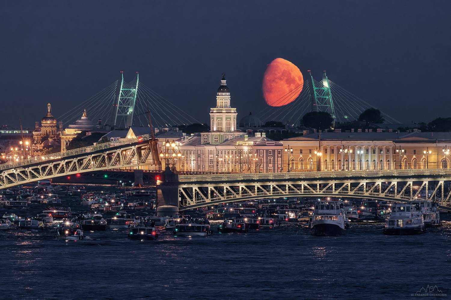 Санкт-петербург, луна, белая ночь, Чехонин Александр