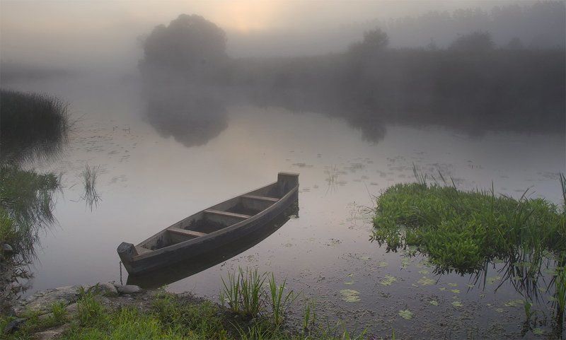 d3100, nikon, лето, пейзаж, природа, рассвет, река, россия, смоленская область, солнце, туман, угра Одно летнее утро фото превью
