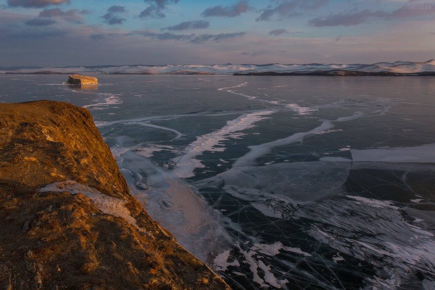 байкал, озеро, сибирь, рассвет, закат, малое, море, уюга, иркутск, россия, красивый, вода, зима, лед, берег, Александр Нерозя