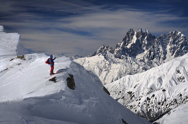 горы, горные лыжи, Кавказ, Ушба, Сванетия Со склонов Тетнульди фото превью