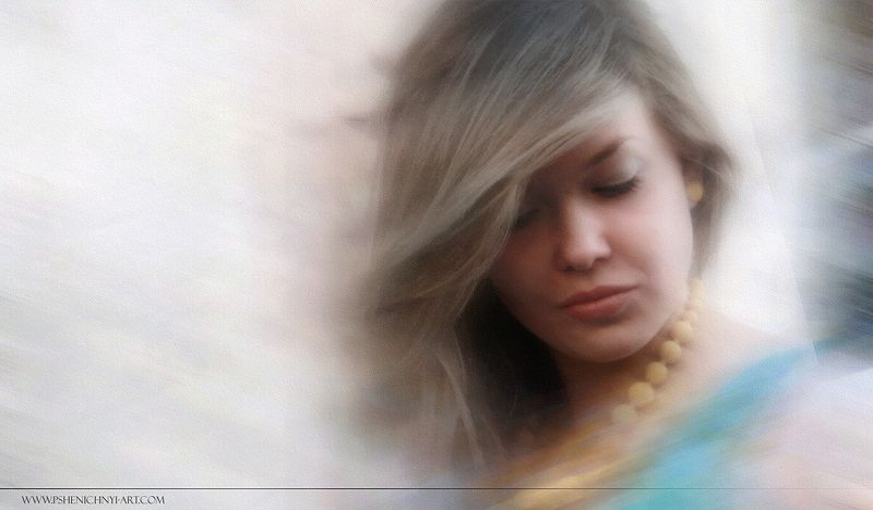 портрет, крупный план, женский портрет, абстракция, минимализм Вечерняя меланхолия фото превью