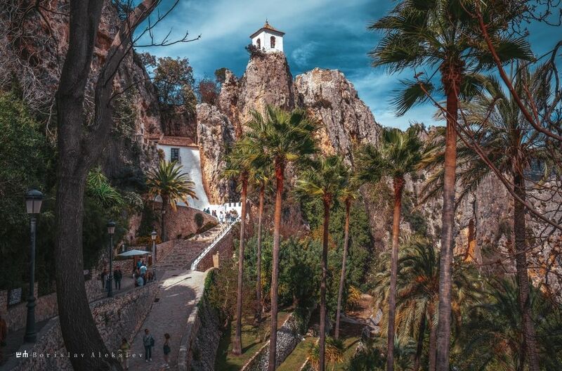el castell de guadalest,travel,exterior,palm,tree,spain,old,building, El Castell de Guadalest фото превью