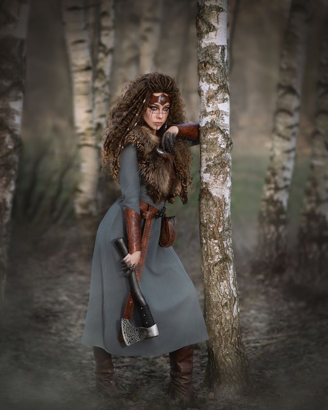 dzhudi_ph, фотограф юлия дюдина, фотосессия в нижнем новгороде, фотограф нижний новгород, арт фотосессия, фотосессия в лесу, воительница, викинги Легенда северных земель фото превью