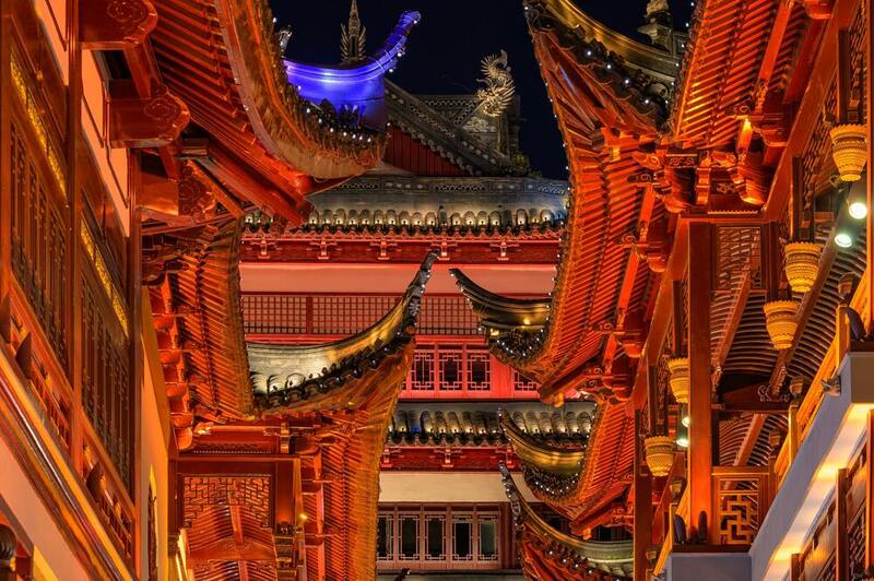 шанхай, китай, shanghai, china Огни ночного Шанхая фото превью