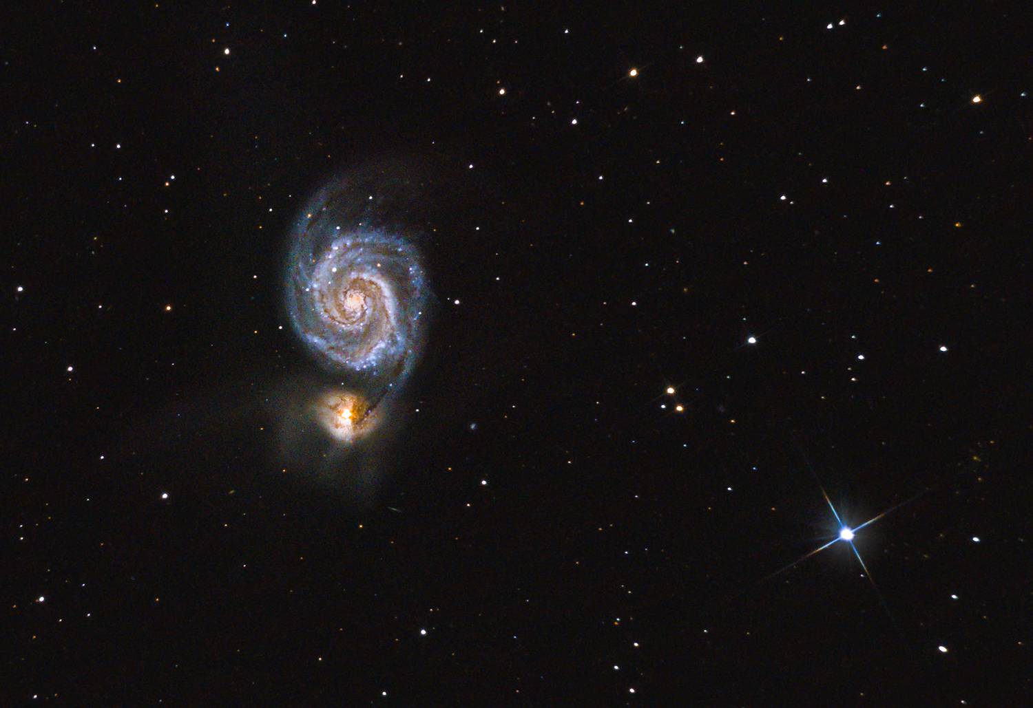 галактика, космос, м51, звезды, ночь, Вячеслав Мельников