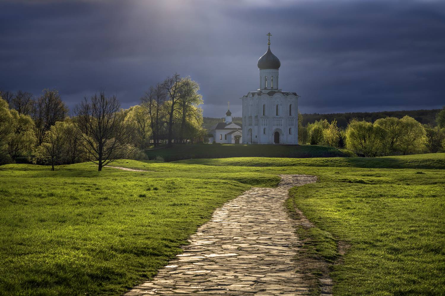 покрова на нерли, боголюбово, владимирская область, утро, Олег Зверев