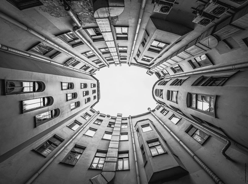 город, лестница, архитектура, монохром, колодец, санкт-петербург Доходный дом купца Ш.З. Иофа фото превью