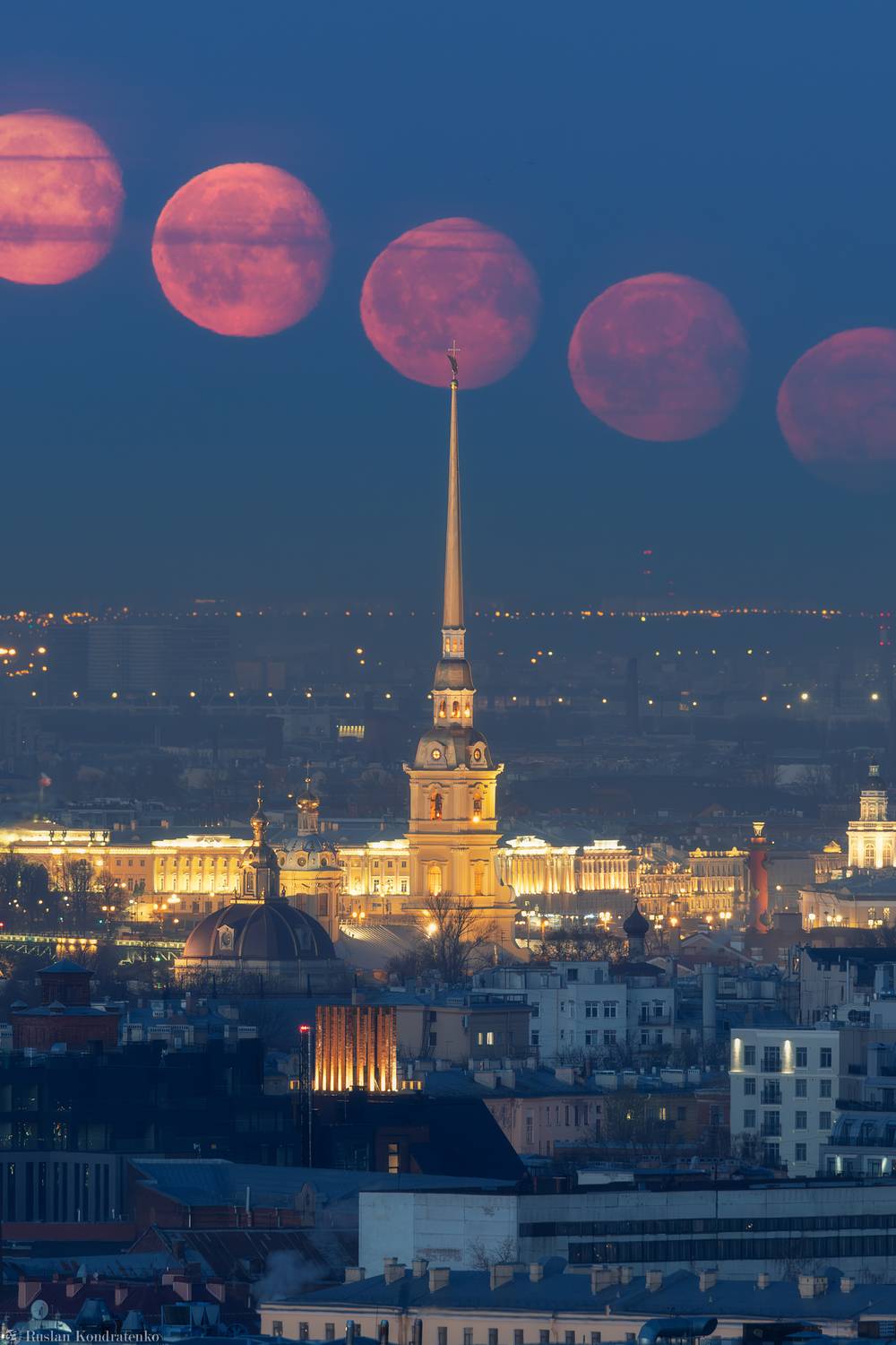 санкт-петербург, луна, заход луны, прострел, секвенция, секвенция с луной, петропавлоский собор, Кондратенко Руслан