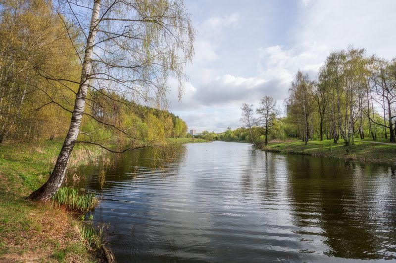 природа, пейзаж, река, весна, весенний пейзаж, Московская область Апрель фото превью
