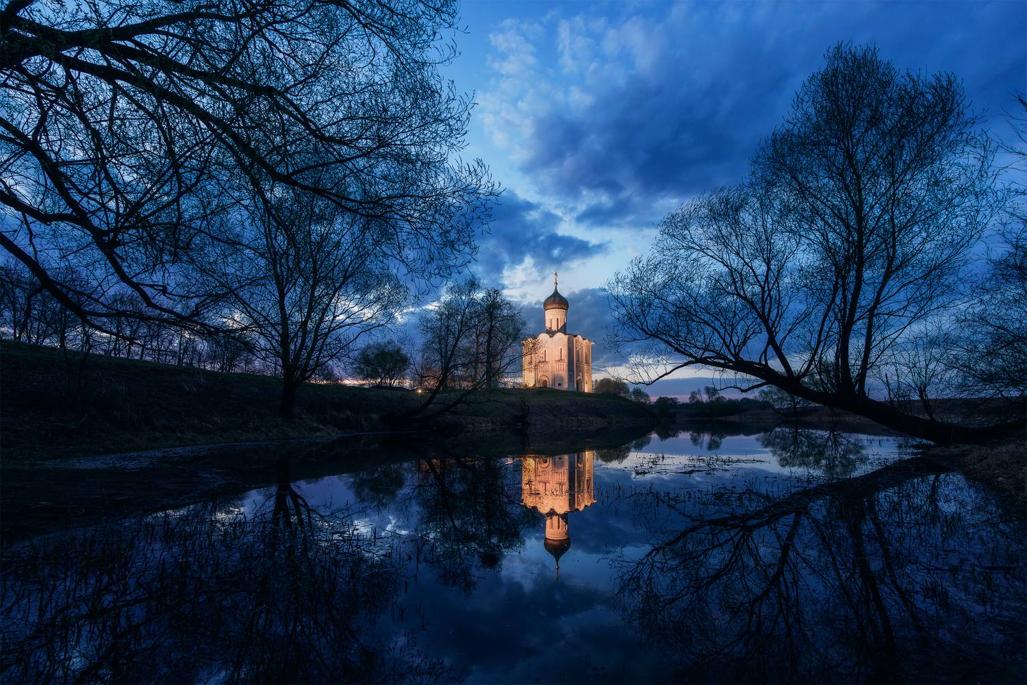 боголюбово, покрова на нерли, владимирская область, церковь, рассвет, нерль, разлив, храм, покрова, весна, Vladimir, Телешов Александр