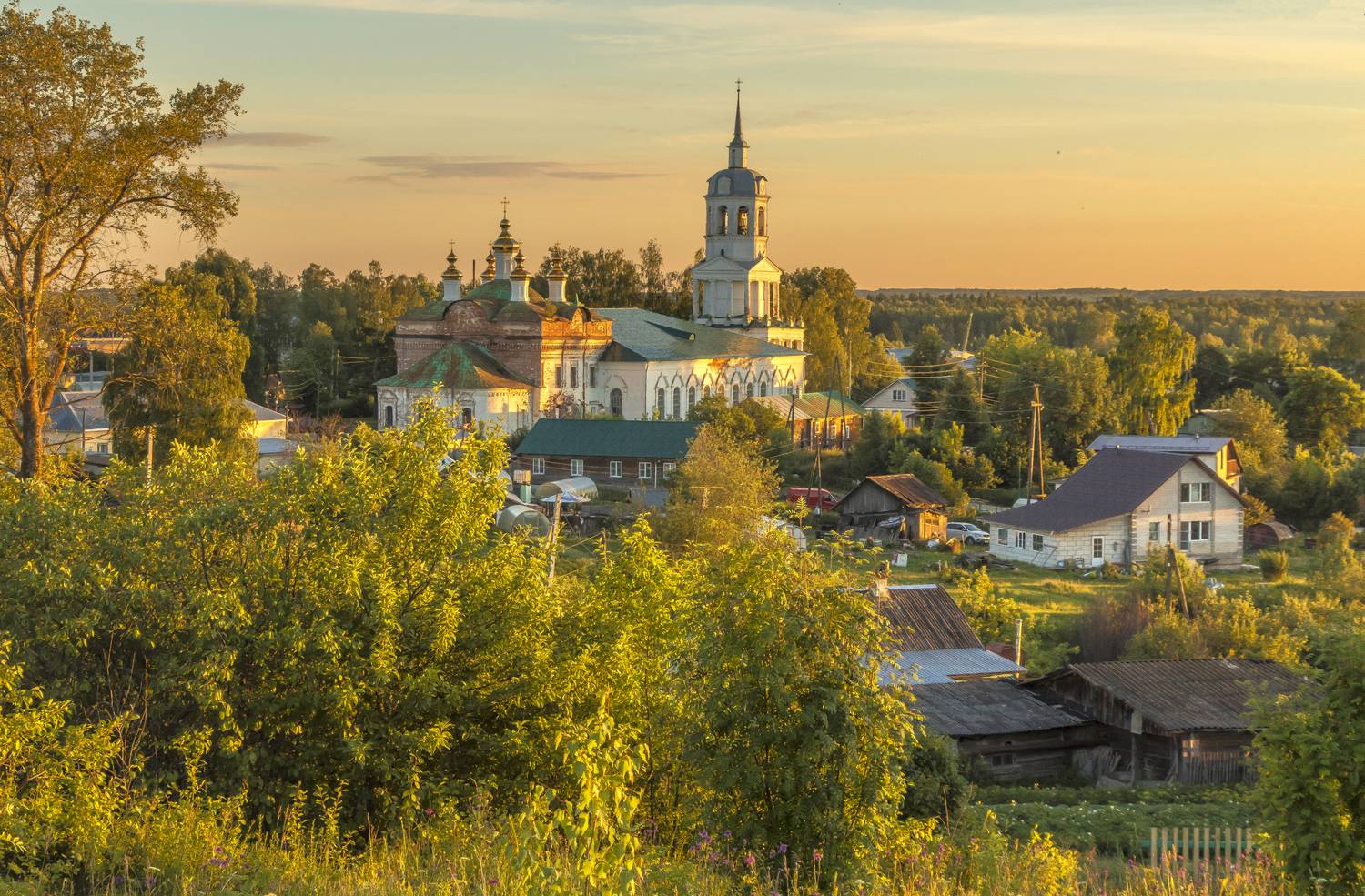вечер, село,церковь, галина новинская