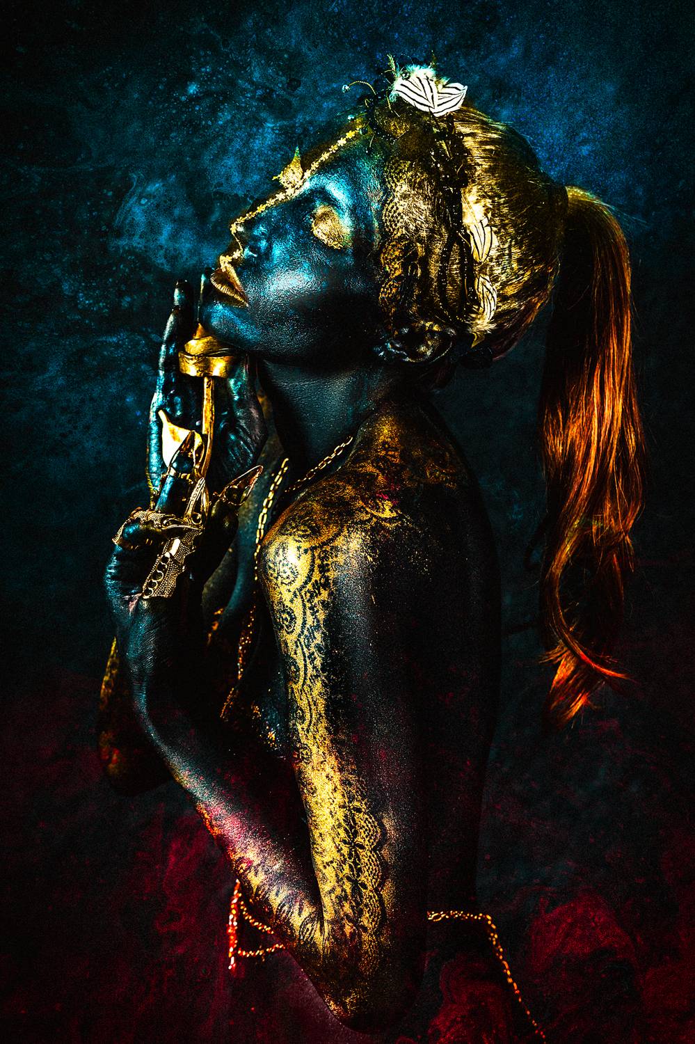 woman, portrait, conceptual, studio, bodyart, Руслан Болгов (Axe)