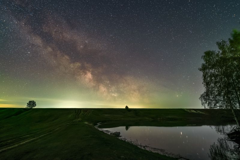 Восход млечного пути перед рассветом фото превью