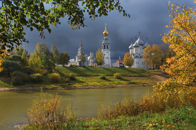 вологда, осень, храм, церковь, река Осень фото превью