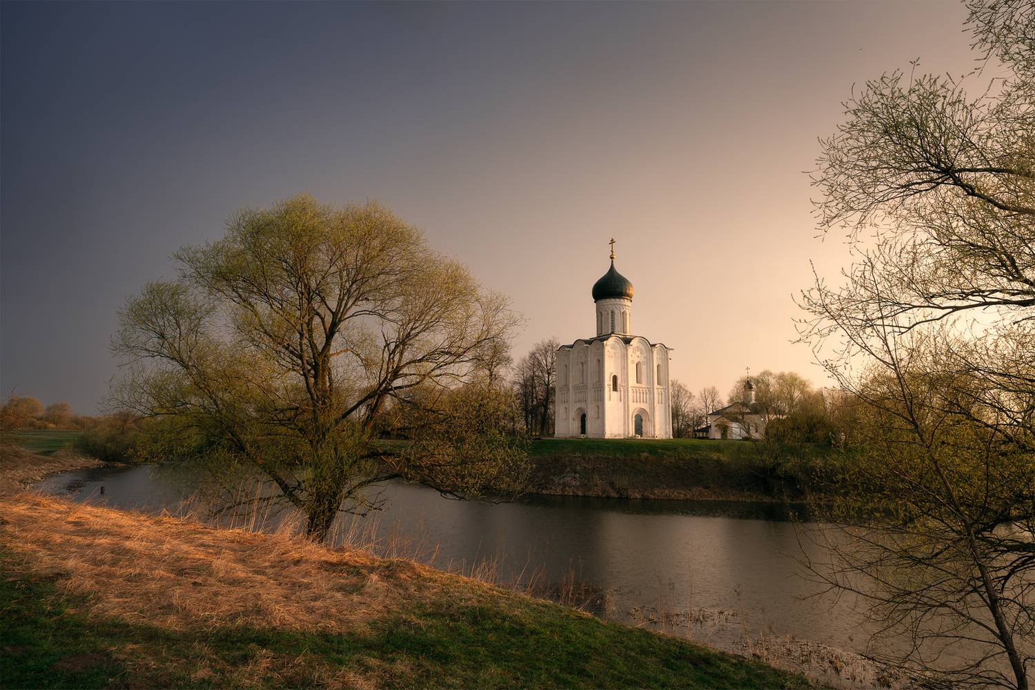 боголюбово, покрова на нерли, владимирская область, церковь, рассвет, нерль, разлив, храм, покрова, весна, Vladimir, Телешов Александр