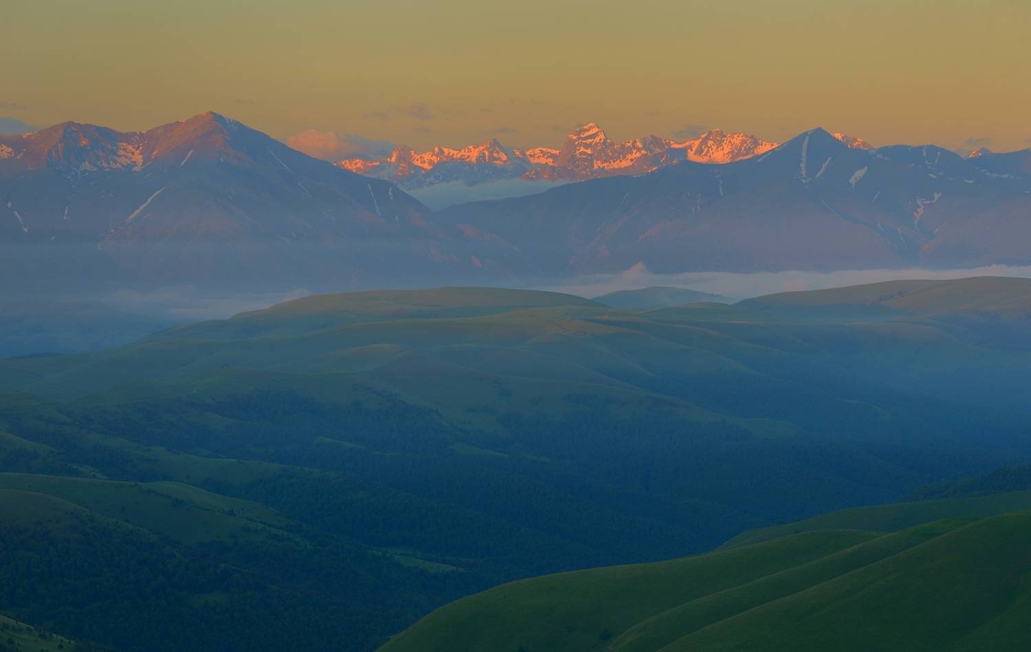 горы лето кавказ рассвет, Александр Жарников