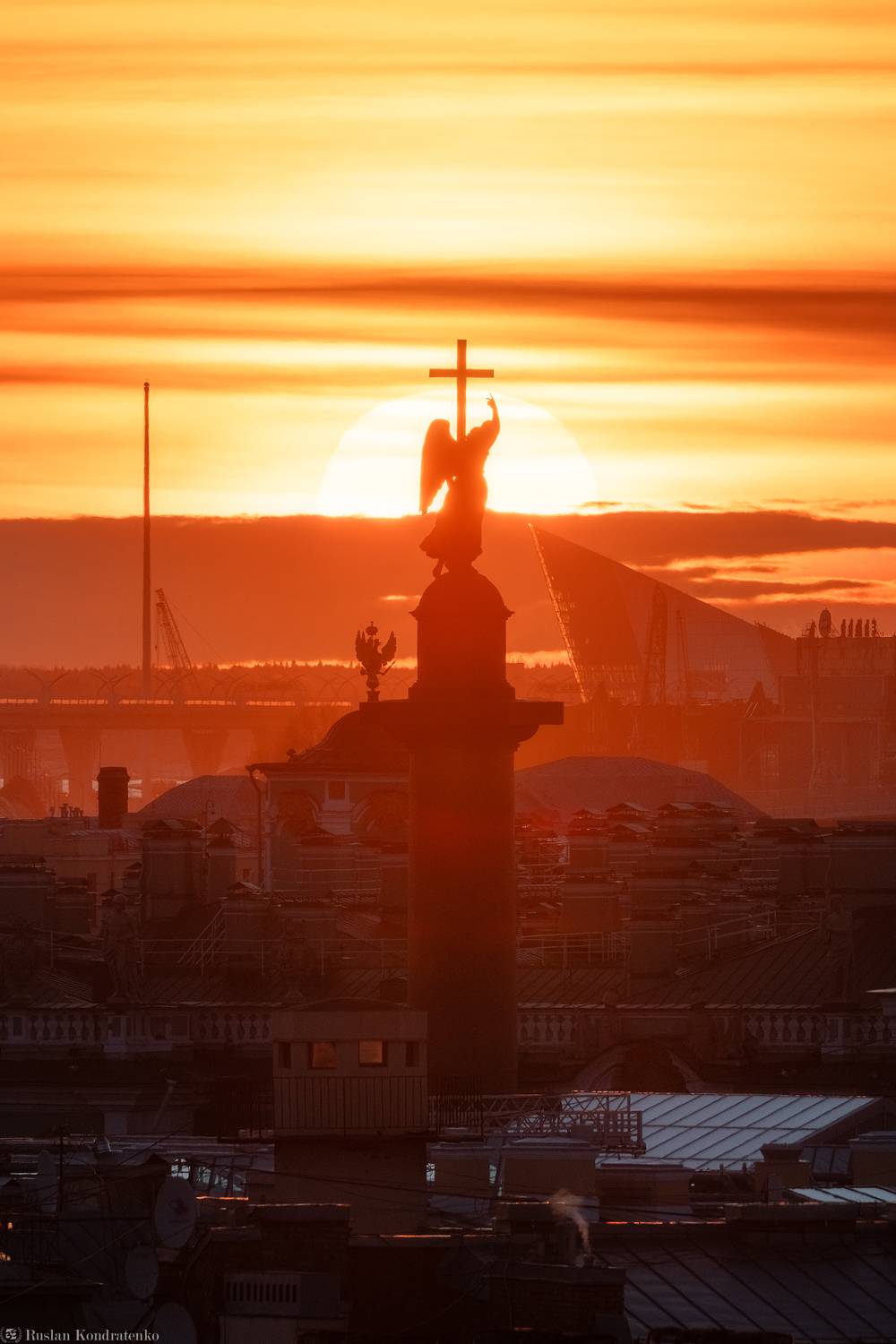 Александровская колонна, Санкт-Петербург, закат, Кондратенко Руслан