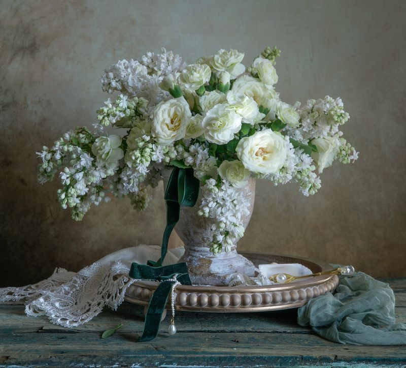 Белый букет фото превью