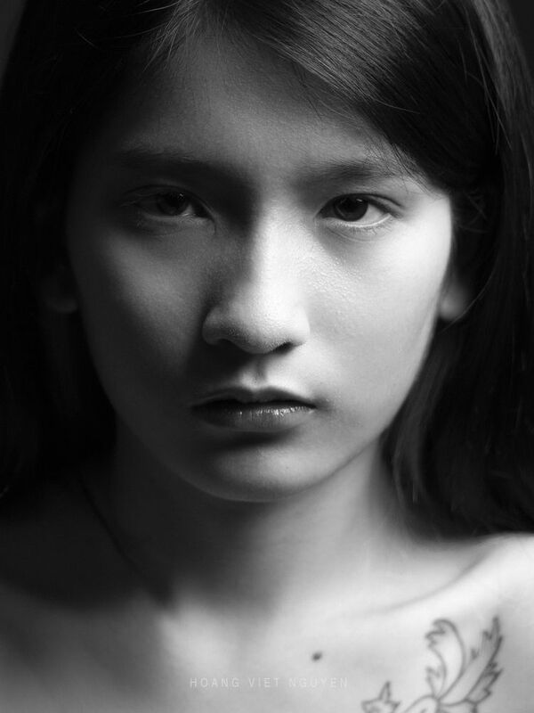 portrait, mood portrait, face, mood, asian, vietnamese, vietnam, face, beauty, bw, black and white, monochrome * * * фото превью