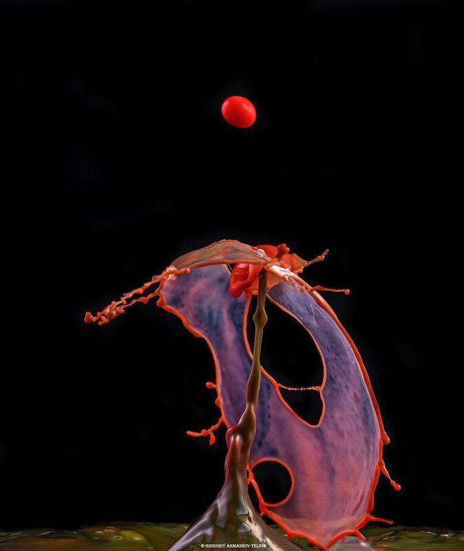 drops, macro, colors,liquid, milk, color_water,macro_photo, water, red Red drops фото превью