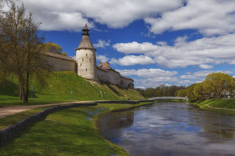 природа, небо, весна, река Май... По берегу Псковы... фото превью