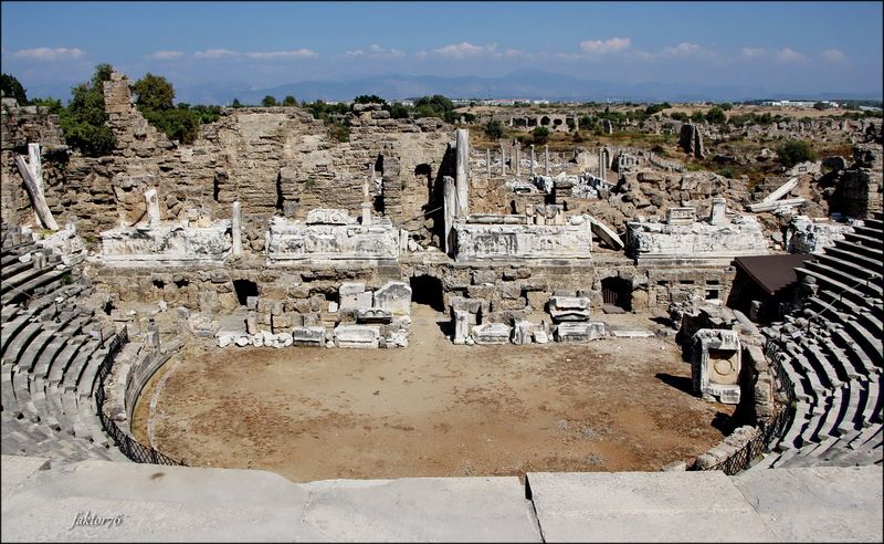 античный театр, турция, сиде, город, архитектура, древний Античный театр фото превью