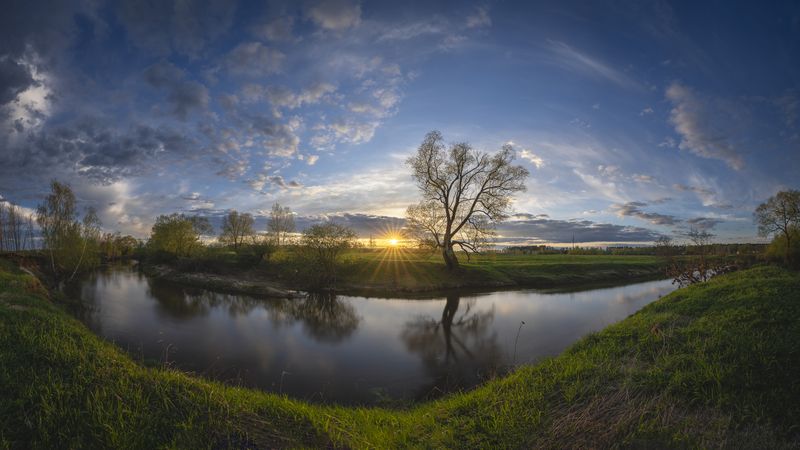 р. воря, закат *** фото превью