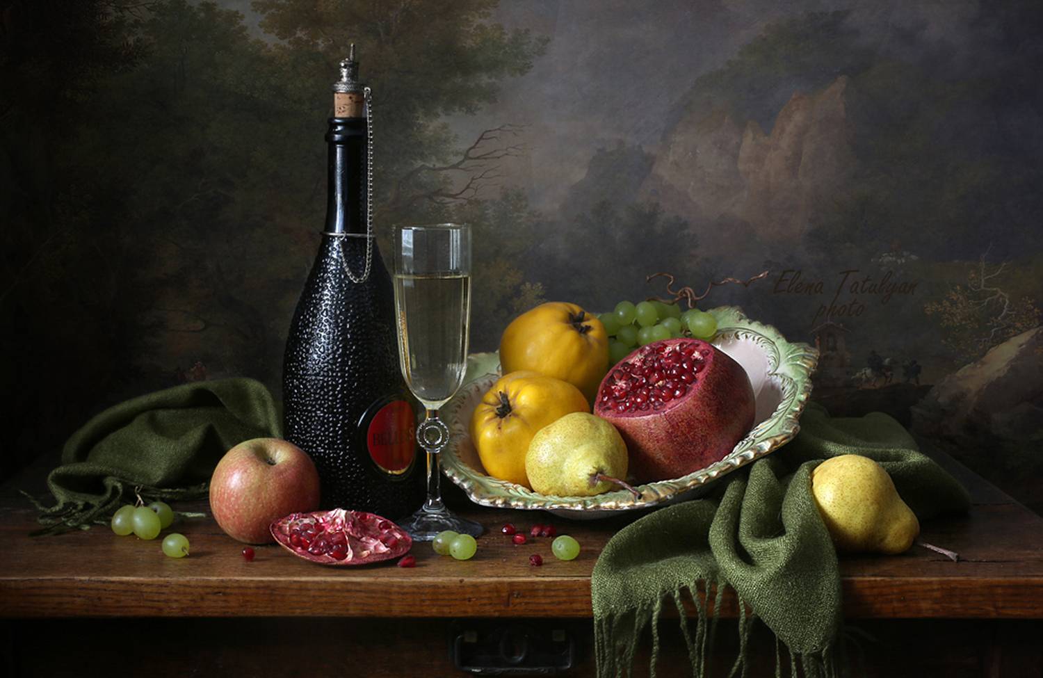 фрукты, айва, виноград, гранат, груши, Елена Татульян