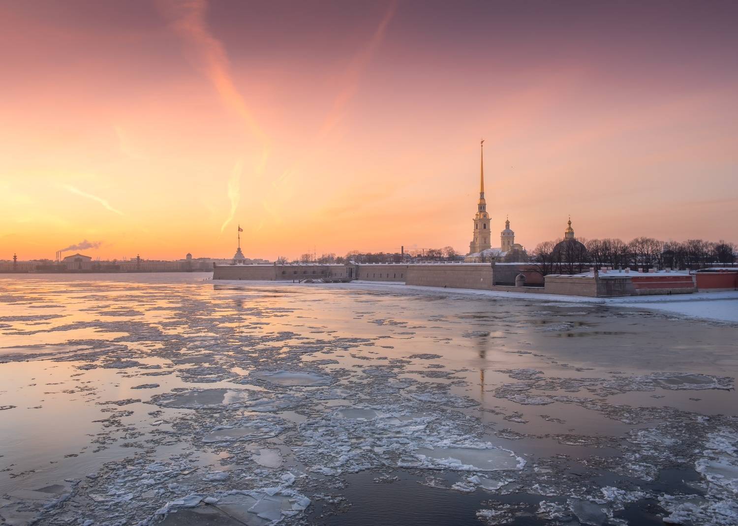 санкт-петербург, ледоход, весна, закат, Хлебникова Екатерина