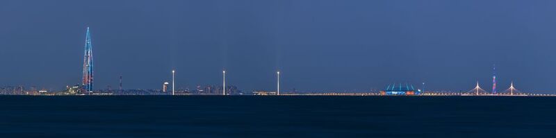 санкт-петербург, день победы, лахта центр, газпром арена, вантовый мост, телевышка Санкт-Петербург, 09.05.2025. С Днем Победы! фото превью