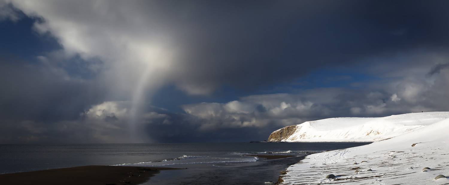 снежный заряд, зима, остров беринга, тихий океан, Уткин Дмитрий