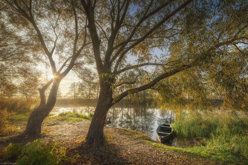 пейзаж, осень, воронеж, рамонь, черноземье, лодка, река, фототур, утро,  Осенним утром на реке фото превью