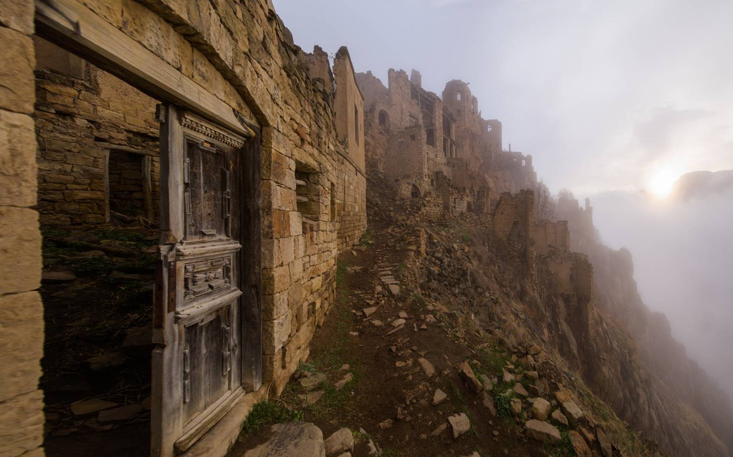 дагестан пейзаж гамсутль рассвет горы облака туман, Мурзинов Виктор