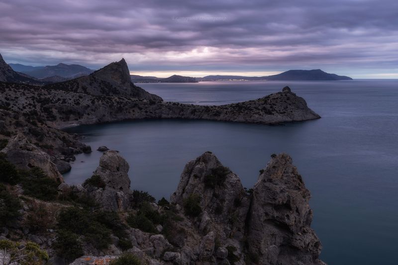 крым, новый свет, судак, море, пейзаж, природа, crimea, landscape, рассвет Утро в маджентовых оттенках, или рассвет, которого не было:) фото превью