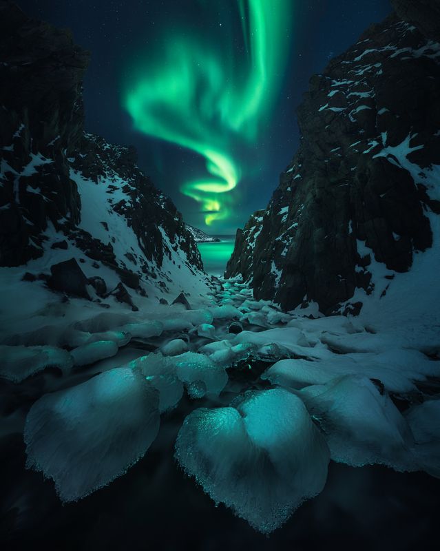 териберка, мурманск, аврора, северное сияние, кольский Наморозило.. фото превью