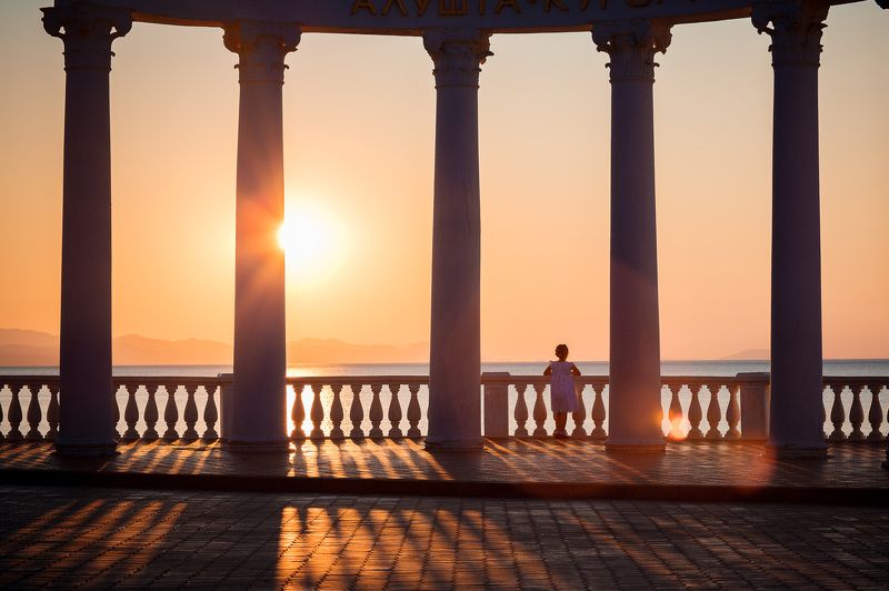 Рассвет, утро, дети Набережная фото превью