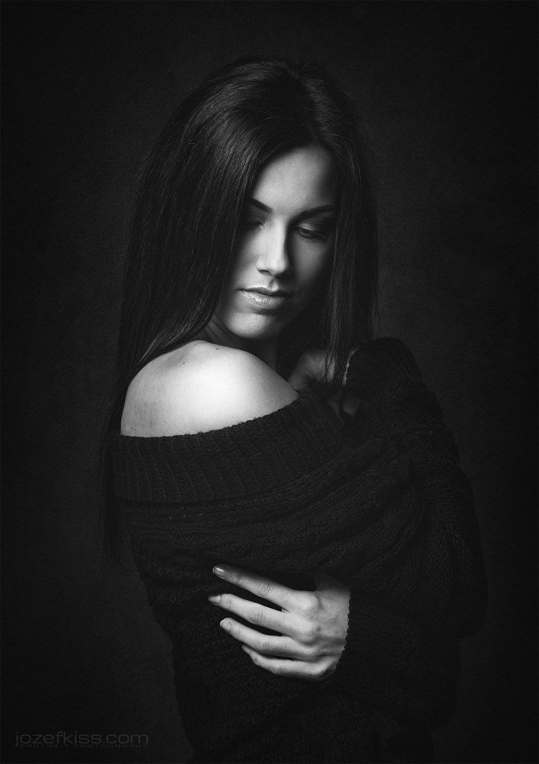 beautiful, beauty, black and white, jozef kiss, jozefkiss.com, lovely, miriama hollosiova, photography, portrait, pretty, sensual, sensuality, Jozef Kiss