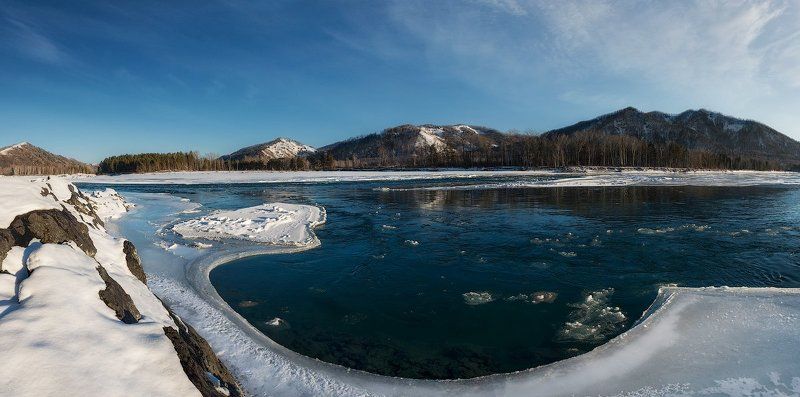 Алтай, Река, Катунь, Зима Тихий уголок фото превью