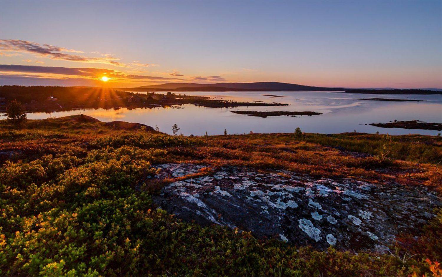 Белое море, Вечер, Закат, Лето, Море, Пейзаж, Природа, Север, Альберт Беляев