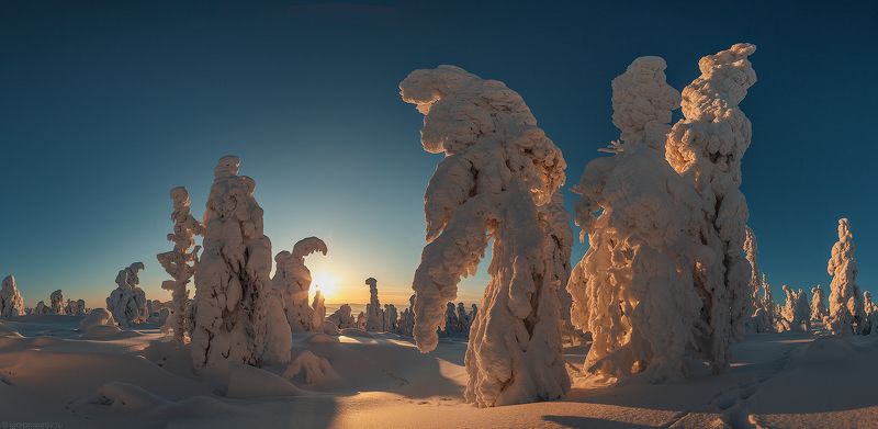 кандалакша, кольский полуостров, пейзаж, закат, зима Здравствуй, март! фото превью
