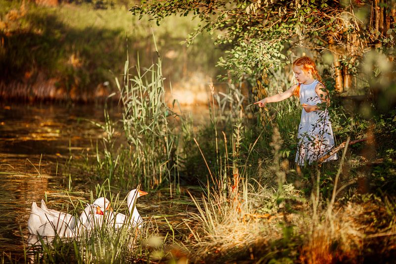 рыжая, девочка, деревня Сказка фото превью