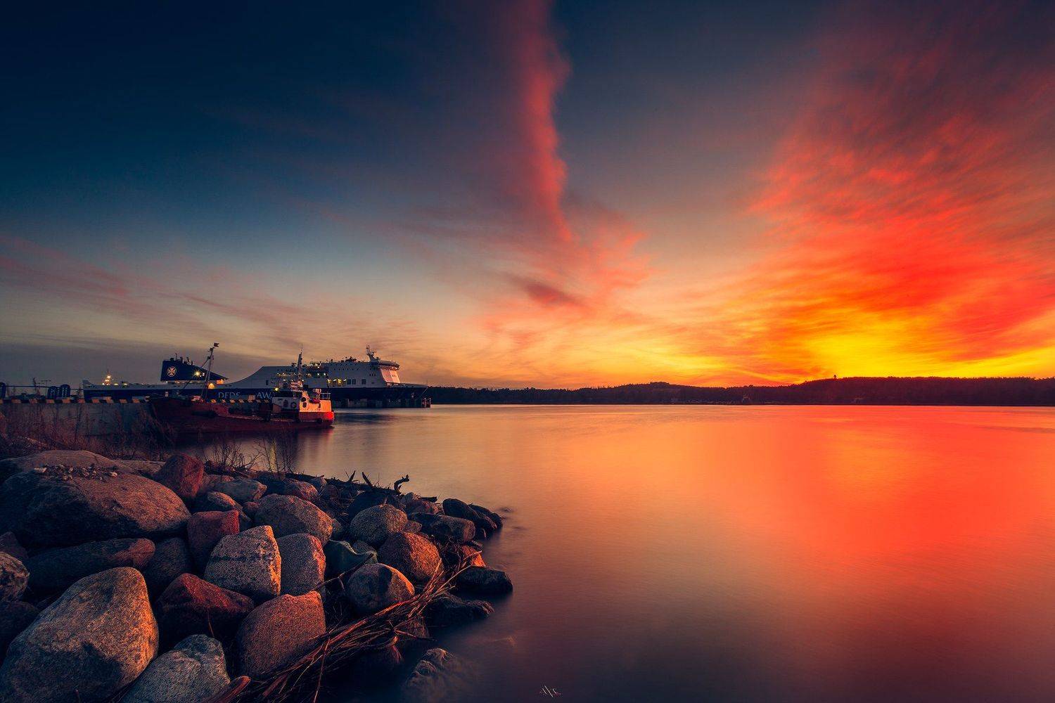Klaipeda, Lithuania, Long exposure, Port, Sunset, Руслан Болгов (Axe)