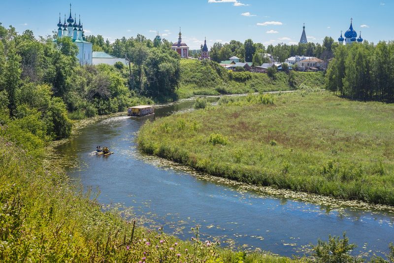 Лето, Пейзаж, Путешествия, Река Каменка, Россия, Суздаль Суздаль. фото превью