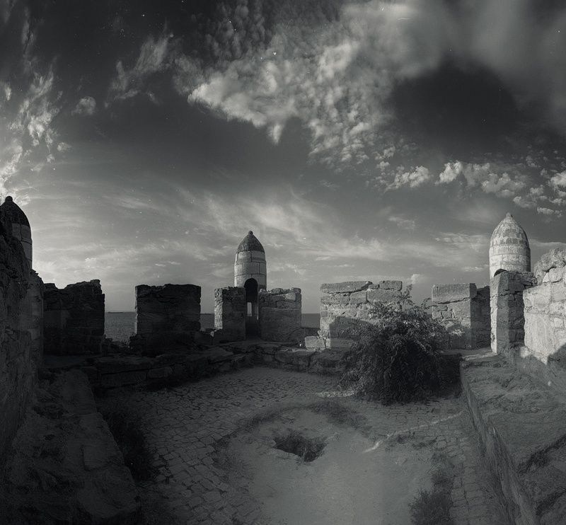 черн-белое, монохромное, архитектура, крепость, ени-кале, история, древность, наследие, прошлое, османская империя, российская империя, атмосферное, керчь, крым, россия Фотозарисовки из прошлого. фото превью