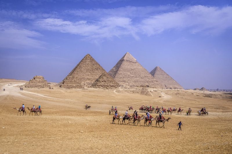 Городской пейзаж, пирамиды, Гиза, Каир, Египет Пирамиды Гизы фото превью