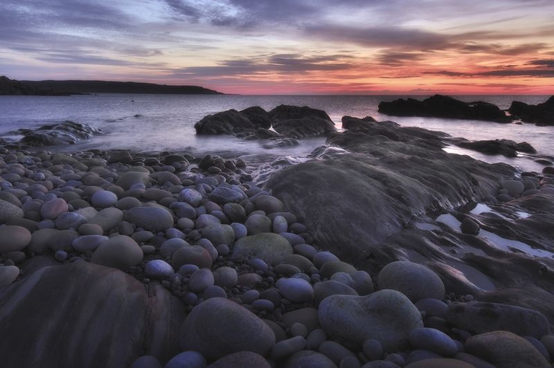 кольский, море, камни, закат Закат фото превью