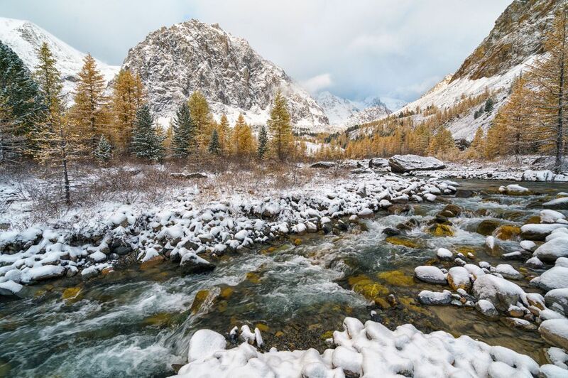 Россия, Алтай, Актру, пейзаж, природа, река фото превью