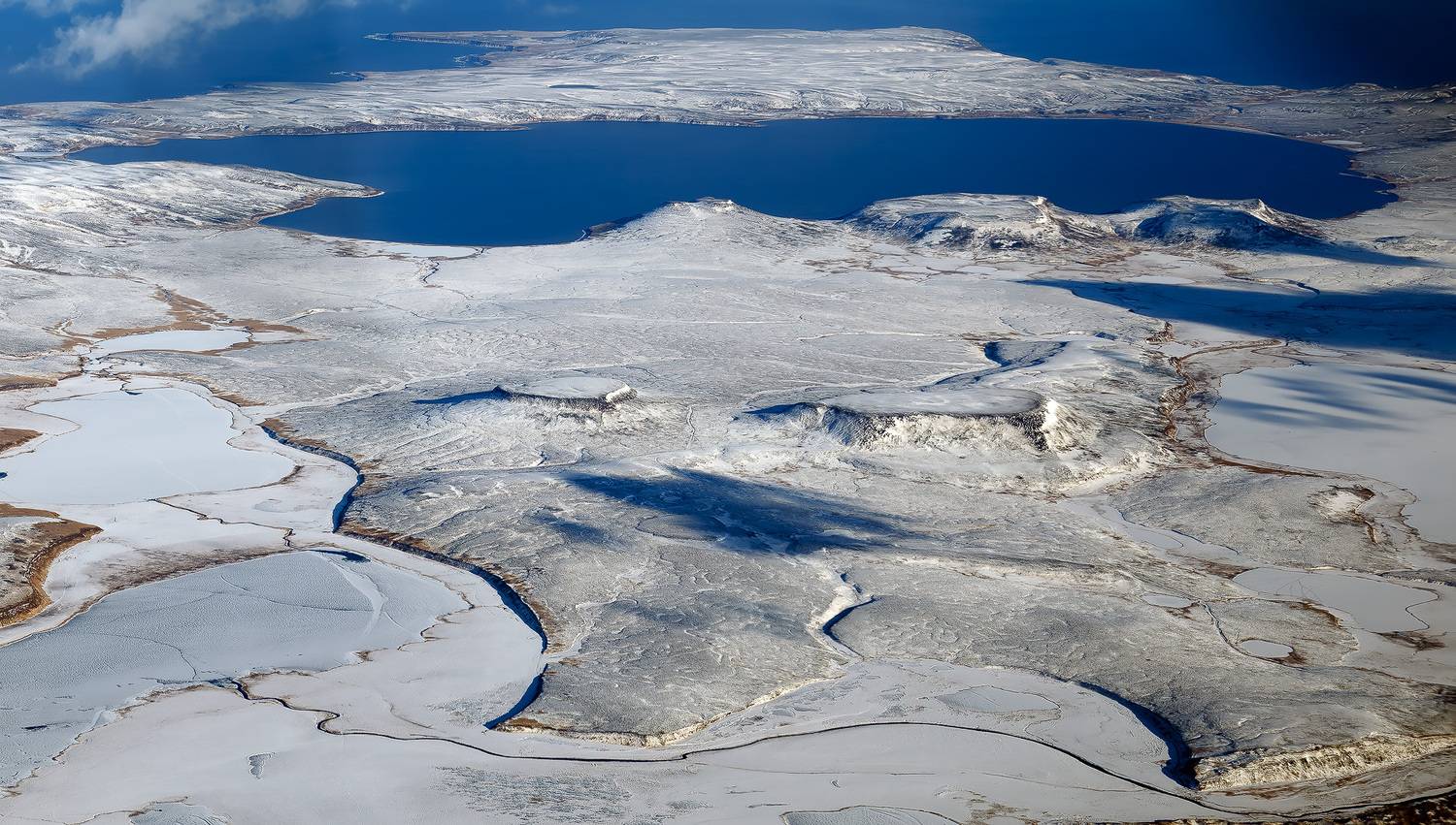 озёра, столовые сопки, остров беринга, зима, Уткин Дмитрий