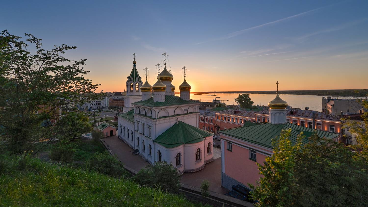 вечер, закат, город, река.солнце, свет, краски, купола, Виталий Полуэктов