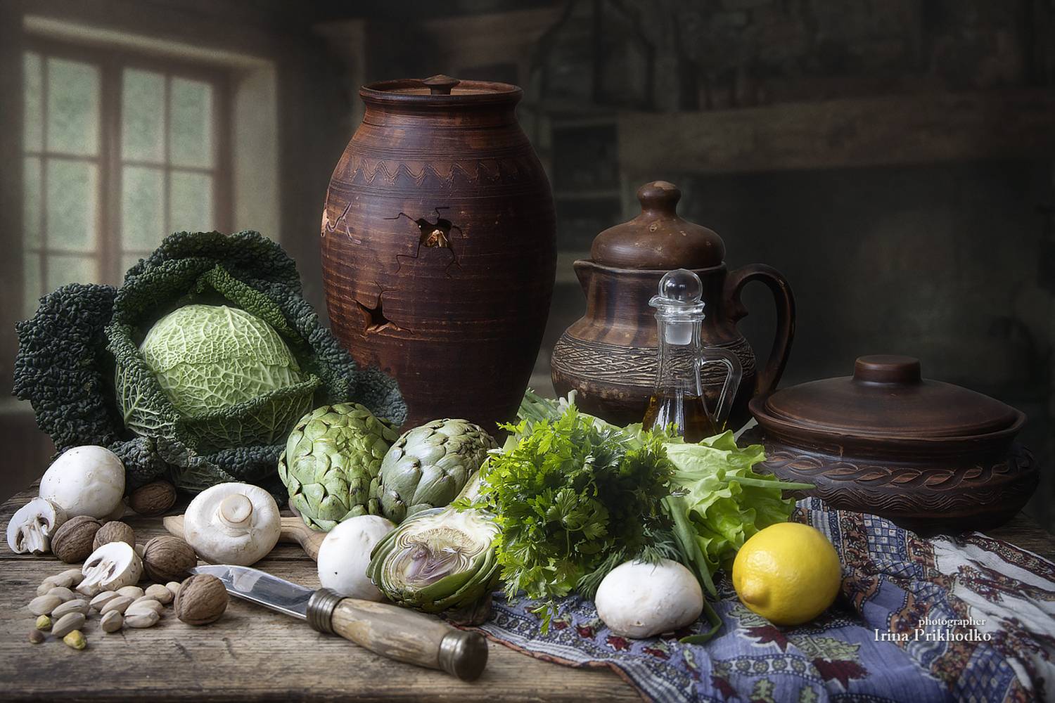 натюрморт, овощи, грибы, кухня, Приходько Ирина